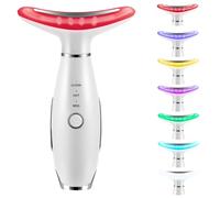 XMXW Massaggiatore viso True Beauty Glow a 7 colori, Bacchetta per terapia a luce rossa per la cura della pelle del viso, Massaggiatore vibrante per viso e collo, Macchina facciale galvanica