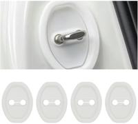 XMYCD 4 Pezzi Protezione per Serratura Portiera Auto per Renault 25 1984-1992, Accessori Auto Silicone Protection Latch Covers, Accessori,White
