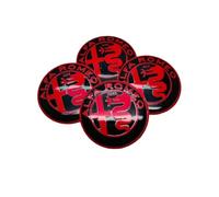 XMYLYH 4 Pezzi Auto Coprimozzi Adesivo per Alfa Romeo Stelvio Sprint Quadrifoglio Ti Veloce Sport SUV Utility, Coprimozzo Badge Logo Adesivi Adatto Coprimozzo Adesivo Auto Accessori,E-65mm