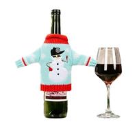 XNASU 26 x 18 cm 100% fatto a mano modello pupazzo di neve Natale lavorato a maglia copertura bottiglia di vino maglione di Natale copertura bottiglia di vino, Pupazzo di neve, 1PC