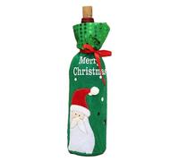 XNASU 30 * 12CM 3pcs rosso verde Natale decorativo Santa bottiglia di vino copertura di Natale bottiglia di vino borse con coulisse, Babbo Natale., 3 pz