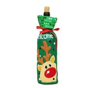 XNASU 30 * 12CM 3pcs rosso verde Natale decorativo Santa bottiglia di vino copertura di Natale bottiglia di vino borse con coulisse, Cervo Vino Sequenente, 3 pz