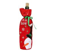 XNASU 30 * 12CM 3pcs rosso verde Natale decorativo Santa bottiglia di vino copertura di Natale bottiglia di vino borse con coulisse, Pupazzo di neve di vino sequenziale, 3 pz