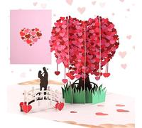 XNAUVOI 3D Pop Up Biglietti l'albero dell'Amore Biglietto di Auguri, Romantico Biglietto di San Valentino, per Compleanno, Matrimonio, Anniversario, Biglietto d'Amore 3D per Donne e Uomini