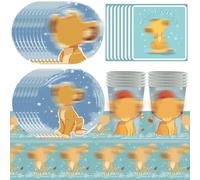 XNAUVOI 51pcs Il Re Leone Stoviglie di Compleanno Set, Vassoio di Carta, Tovagliolo, Tazza, Tovaglia, Leone Decorazioni per Feste Stoviglie Set -10persone