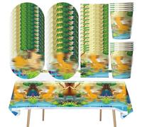 XNAUVOI 51pcs Il Re Leone Stoviglie di Compleanno Set, Vassoio di Carta, Tovagliolo, Tazza, Tovaglia, Leone Decorazioni per Feste Stoviglie Set -10persone