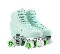 XNEOPP Speed Roller Skate Per Uomo, Scarpe Da Ginnastica Basse, Ruote in PU Resistenti All'usura, Pattini Quad Per Ragazze E Ragazzi, Pattinaggio Estremo Facile Da Maneggiare Strada,Verde,EU/35