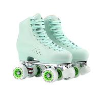 XNEOPP Speed Roller Skate Per Uomo, Scarpe Da Ginnastica Basse, Ruote in PU Resistenti All'usura, Pattini Quad Per Ragazze E Ragazzi, Pattinaggio Estremo Facile Da Maneggiare Strada,Verde,EU/45