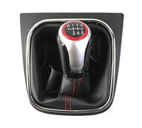 XNERUDX Gear Shifter Universale Compatibile Con VW Per Golf Per Jetta MK6 2010 2011 2012 2013 2014 Pomello Del Cambio A 5 E 6 Velocità Cuffia In PU Collare Di Copertura(6 Speed)