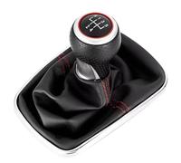 XNERUDX Gear Shifter Universale Compatibile Con VW Per Jetta Per Bora Mk4 1999 2000 2001 2002 2003 2004 12mm 5 6 Velocità Pomello Leva Cambio Cuffia(Red Line-5 Speed)