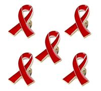 XNFUOE 5pcs Metal Awareness Lapel Pin World Aids Day segno HIV consapevolezza nastro spilla pin per donne ragazza gioielli