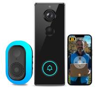 XNH 3MP HD Videocitofono, Campanello WiFi Esterno con Visione Notturna, Rilevamento Movimento, Audio Bidirezionale, Impermeabile IP65