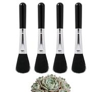 XNHIU 4 spazzole per la pulizia delle piante grasse nere strumenti da giardinaggio spazzole per la pulizia delle piante Mini cactus detergenti accessori da giardinaggio per giardino fatato mini cura