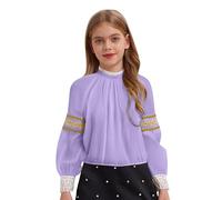 Xnihocha Costume russo per bambini ragazze camicia tradizionale russa camicie da principessa costume carnevale Halloween Masquerade Natale 2-16 anni, viola., 98-104