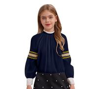 Xnihocha Costume russo per bambini ragazze camicia tradizionale russa camicie da principessa costume carnevale Halloween Masquerade Natale 2-16 anni, Blu, 158/164 cm