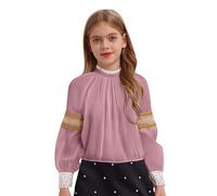 Xnihocha Costume russo per bambini ragazze camicia tradizionale russa camicie da principessa costume carnevale Halloween Masquerade Natale 2-16 anni, Colore: rosa., 104-110