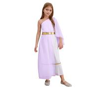 Xnihocha Ragazza Greca Principessa Klei Dio greco Athena Costume Angelo Costume Medievale Vestito Costume di Carnevale Lavanda 110-116
