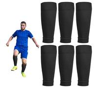 XNIVUIS 3 Paia Calze Calcio Tube, Tubi Unisex-Adulto, Calzettoni da calcio Senior, Scaldamuscolo, Materiale Elastico per Campeggio, Calcio, Corsa e Allenamento, Taglia Unica (Nero)