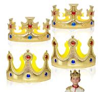 XNIVUIS 4 Pezzi Corona Compleanno,2 Stili Cappelli da Re Corona,Diademi Della Corona di Compleanno,Cappelli da re Corona,per Adulti e Bambini di incoronazione del Partito Festa e Celebrazione(4 PCS)
