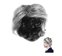 XNIVUIS Parrucca da uomo anziano per costume da nonno, accessorio da professore scienziato pazzo, per Halloween, carnevale, feste, spettacoli teatrali (A)