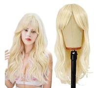 XNIVUIS Synthetische Perücken, lange gewellte blonde Perücke für Frauen, lockige blonde Perücken für Frauen und Mädchen, natürliches Kunsthaar für den täglichen Gebrauch, Cosplay, Maskerade (Bionda)