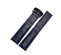XNJIADVSY Bracciale 19mm 20mm 22m compatibile con cinturino Tag Heuer for orologi da uomo, accessori for cinturini fibbia pieghevole(Blue black buckle,22mm)
