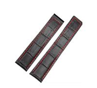 XNJIADVSY Bracciale 19mm 20mm 22m compatibile con cinturino Tag Heuer for orologi da uomo, accessori for cinturini fibbia pieghevole(Black red no,19mm)