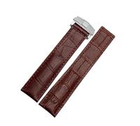 XNJIADVSY Bracciale 19mm 20mm 22m compatibile con cinturino Tag Heuer for orologi da uomo, accessori for cinturini fibbia pieghevole(Brown silver buckle,19mm)