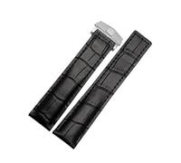 XNJIADVSY Bracciale 19mm 20mm 22m compatibile con cinturino Tag Heuer for orologi da uomo, accessori for cinturini fibbia pieghevole(Black silver buckle,19mm)