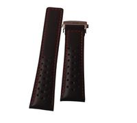 XNJIADVSY Bracciale 19mm 20mm 22m compatibile con cinturino Tag Heuer for orologi da uomo, accessori for cinturini fibbia pieghevole(Black red line,19mm)