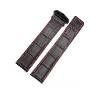 XNJIADVSY Bracciale 19mm 20mm 22m compatibile con cinturino Tag Heuer for orologi da uomo, accessori for cinturini fibbia pieghevole(Black red black,19mm)