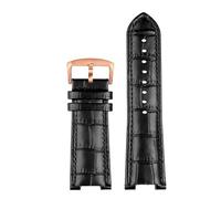 XNJIADVSY Cinturino in pelle con interfaccia di ricambio concava compatibile con il bracciale dell'orologio da donna Folli Follie Rossini Casio King(Black RG pin,16.10mm)