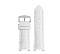 XNJIADVSY Cinturino in pelle con interfaccia di ricambio concava compatibile con il bracciale dell'orologio da donna Folli Follie Rossini Casio King(White Silver pin,12.5mm)