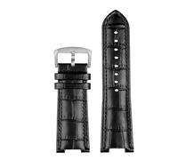 XNJIADVSY Cinturino in pelle con interfaccia di ricambio concava compatibile con il bracciale dell'orologio da donna Folli Follie Rossini Casio King(Black Silver pin,20.11mm)