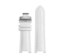 XNJIADVSY Cinturino in pelle con interfaccia di ricambio concava compatibile con il bracciale dell'orologio da donna Folli Follie Rossini Casio King(White Silver folding,16.10mm)
