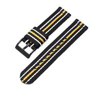 XNJIADVSY Cinturino in tela di nylon da 20 mm e 22 compatibile con MoonSwatch Universal Outdoors Sport Woven Watch Band Swatch X Blancpain Five Oceans(Black white yellow02,20mm)