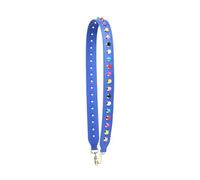 XNJIADVSY Compatibile con Borsa a Tracolla Rivetti Colorati in PU da Donna, Lunga e Stretta in Pelle, Manico a, Accessorio a serpentina(Blue,Gold Hanger)
