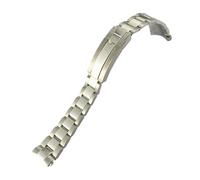 XNJIADVSY Compatibile con il cinturino dell'orologio in acciaio inossidabile Serie Submariner Rolex subacqueo a tre sfere Chiusura combinata Cinturino solido 20 mm 21(Light-Silver,21mm)