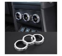XNJIADVSY Compatibile con Land Rover Defender 90 110 2020-2025, Copri pomello del Volume dell'Aria condizionata in Lega di Alluminio for Auto, Anello Decorativo, Accessori for Auto(Style B Black)