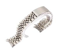 XNJIADVSY Compatibile con Rolex 46mm 43 Band Loop in metallo solido Orologio compatibile bracciale Datejustseiko18,19,22mm, cinturino di lusso in acciaio inossidabile da 20mm(Silver,17mm)