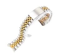 XNJIADVSY Compatibile con Rolex 46mm 43 Band Loop in metallo solido Orologio compatibile bracciale Datejustseiko18,19,22mm, cinturino di lusso in acciaio inossidabile da 20mm(Silver gold,20mm)