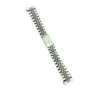 XNJIADVSY Compatibile con Rolex DATEJUST Bracciale for orologio in metallo solido Jubilee Business Polsino in acciaio inossidabile estremità curva 17mm18mm19mm20mm21mm22(Silver,17mm)
