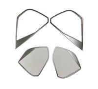 XNJIADVSY Copertura Decorativa for Altoparlanti da portiera, con Paillettes, Accessori in Metallo for Interni, Compatibile con Peugeot 3008 e 5008 GT dal 2017 al 2023(Silver Style)