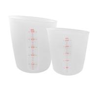 XNJIHWA 2Pcs Misurino Silicone 250/500ml Tazze dosatrici in Silicone Misurino Graduato Silicone Antiaderenti Riutilizzabili Trasparenti per Cucina,Resina Epossidica,Arte Craft Stampi