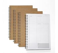 XNJIHWA 4 Pezzi Agenda Giornaliera Manuale to Do List Notebook Organizer personal Tempo Blocco Note a spirale Quaderno 100 pagine / 50 fogli, 19 x 13 cm