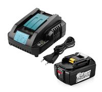 XNJTG 18V 5,5Ah Batteria con Caricabatteria sostitutivo per Makita 18V Batterie BL1850 BL1860 BL1840 BL1830 e caricabatteria DC18RC DC18RD DC18RA DC18SF