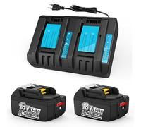 XNJTG 2X 18V 5,5Ah Batteria con Caricabatterie per Ma-kita Batteria BL1860 BL1860B BL1850 BL1850B BL1830 BL1840 LXT400 DC18RC DC18RD