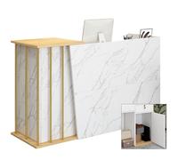 XNKLPY Bancone Cassa per Negozio Banco Reception con Cassetto Chiudibile a Chiave e 4 Spazio di Archiviazione Salvaspazio Scrivania per Computer, Reception di Hotel Negozi di Abbigliamento