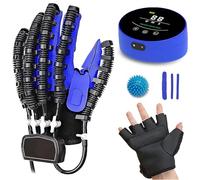 XNKLPY Emiplegia Guanti Robot per Riabilitazione, Fisioterapia Attrezzi Riabilitazione per Pazienti con Ictus, Artrite Guanti Addestramento della Flessibilità della Dita(Size:XXL Sinistra,Color:Blu)