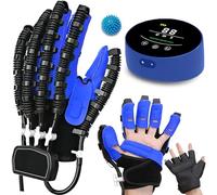 XNKLPY Emiplegia Guanti Robot per Riabilitazione Mano, Trainer per Ditariabilitazione Fisioterapica, Addestramento della Flessibilità della Dita(A:Mano Sinistra B:Mano Destra)(Size:A S,Color:Blu)